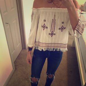 TopShop off the shoulder blouse